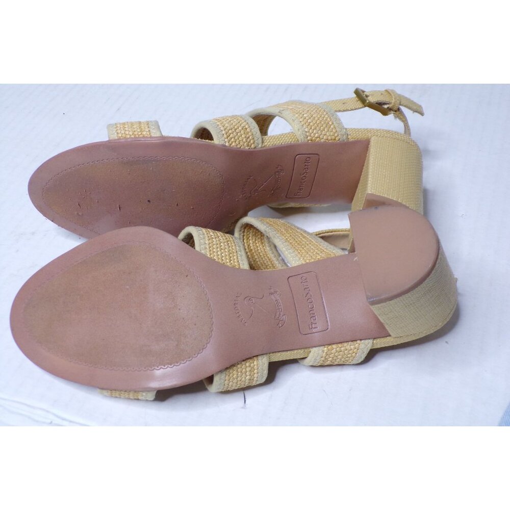 🆕FRANCO SARTO Buco Raffia Heeled Sandal Comfortable Cushioned Shoes Beige 9 - Picture 10 of 10
